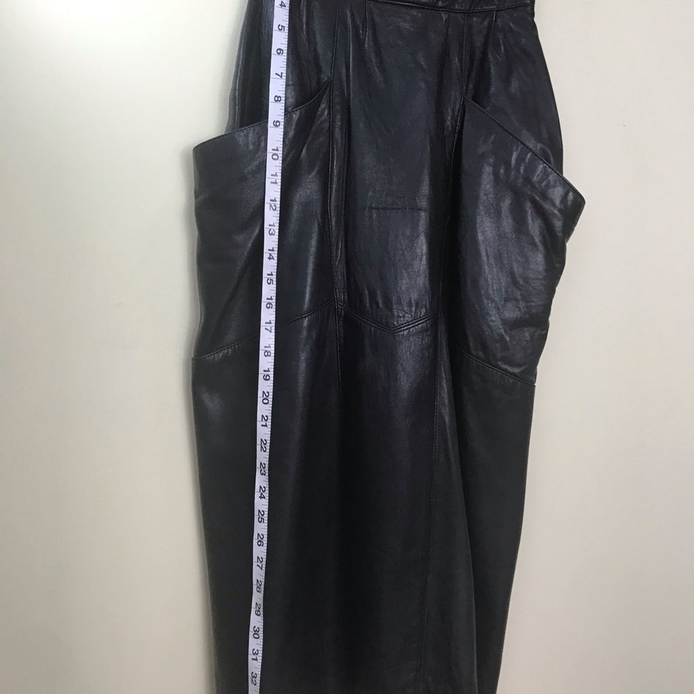 Danier Vintage 1980s Pencil Pockets Leather Skirt - Picture 15 of 16